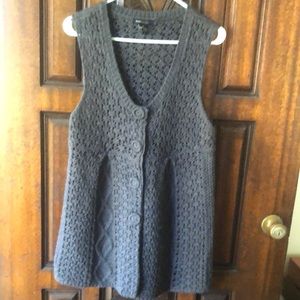Grey knitted long vest